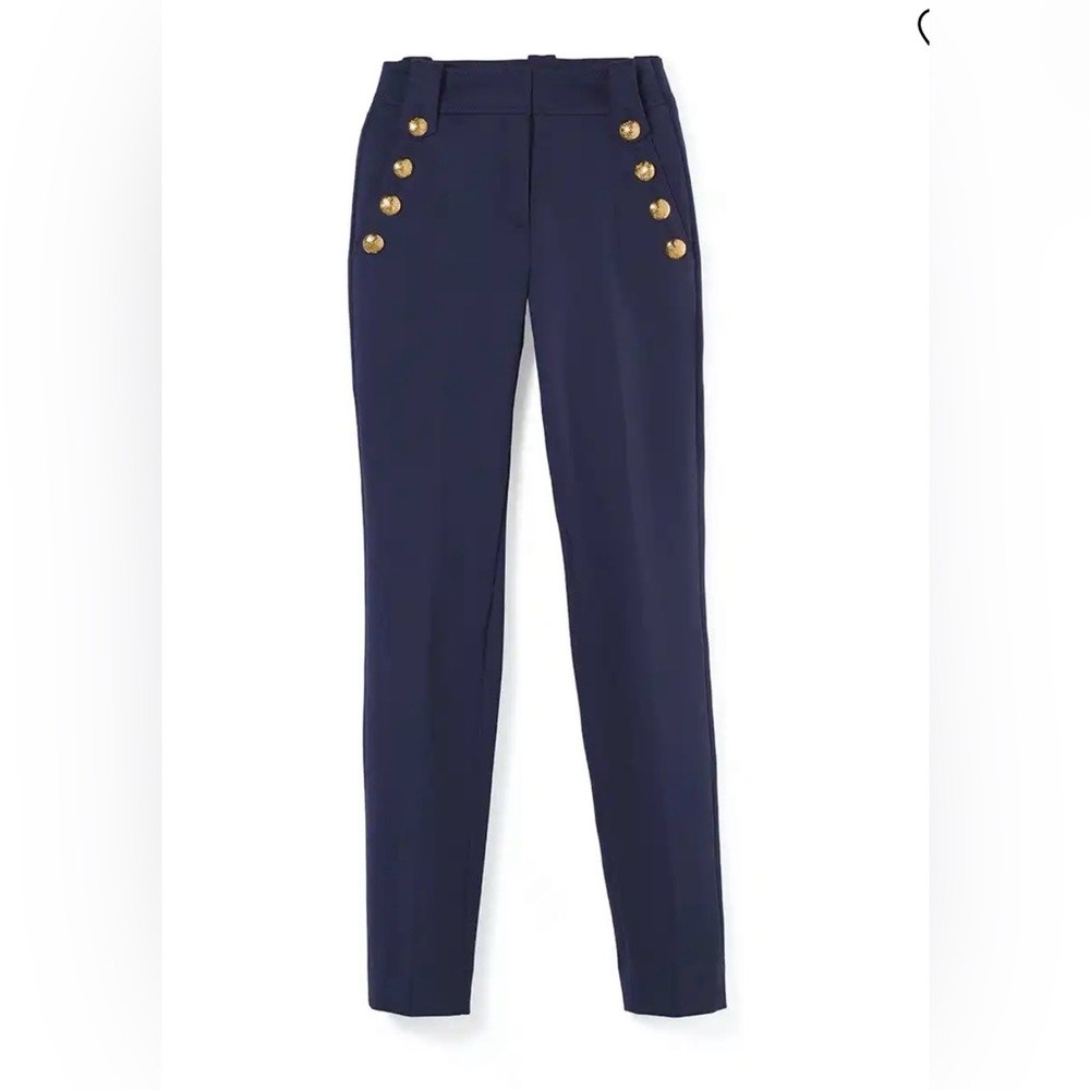 WHBM Jolie Button Straight Luxe Straight Pant - NWT Size 10L - Picture 5 of 7